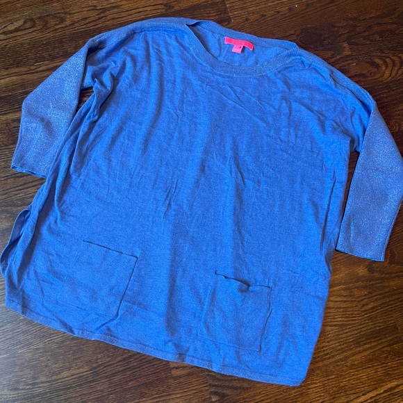 Lilly Pulitzer Cobo Sweater Heathered Coastal Blue S GUC - Picture 2 of 5